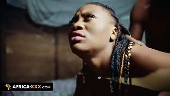 Ebony Babe Fucks and Sucks Big Tits Doggy