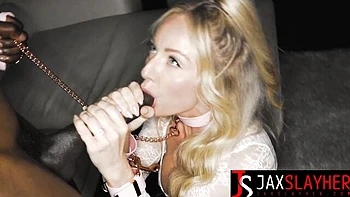 Blonde MILF Sadie Summers Sucks Big Black Cock Rough