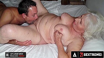 Horny Granny Cheats With Thick Cock In Her Hairy Pussy