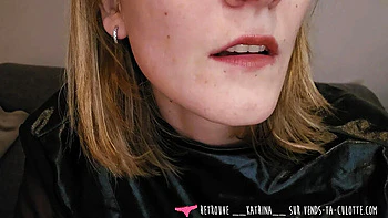 French Domina Spanks & CBTs Submissive Slave