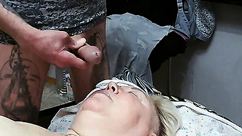 Big Ass Mom Masturbates Pussy & Swallows Cum with Piss Squirting