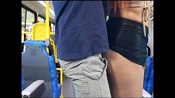 Brunette Glasses Babe Gets Anal Creamed on Public Transport