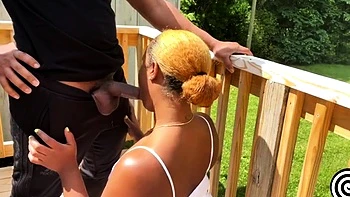 Black ebony babes fucked doggy outside