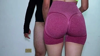 Hot Brunette Latina Gets Hardcore Standing Doggystyle & Creampie