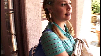 Slutty Blonde Teen Fingers Her Tight Pussy Outside