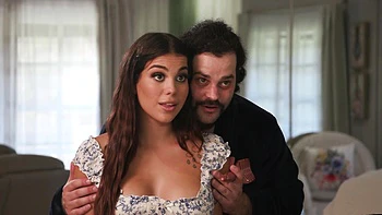 Brunette with long hair fucked hard by many cocks