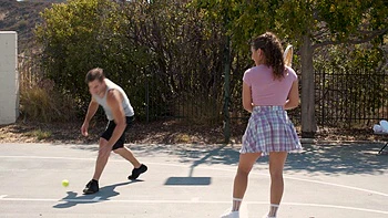 Nathan Bronson and Liv fuck hard outdoors in miniskirt