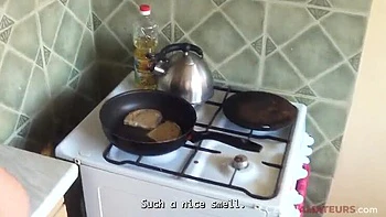 Slim Blonde Fucks Boyfriend Hard with Blowjob & Cumshot