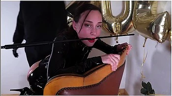 Anakatana Spanked Hard in Latex Dress, Hardcore BDSM