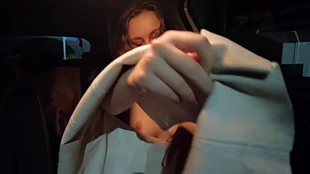 Wife's Orgasm Masturbating in Truck Stop Parking