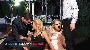 Small Tits Blonde Gets Double-Penetrated Anal and Group Sex