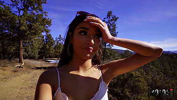 Skinny Brunette Gets Fucked Outdoors