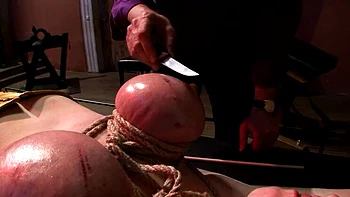 Lesbian BDSM with Big Natural Tits: Whips, Restraints & Screams