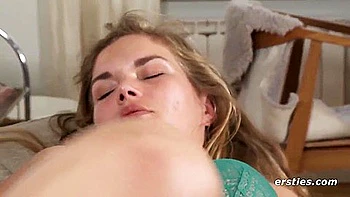 Danish Babe Fucks Her Unshaved Pussy with Glass Dildo