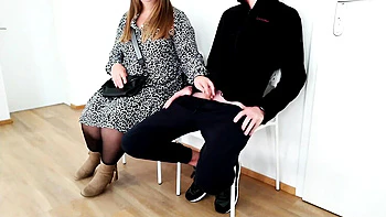 Blonde BBW Milf in Nylons Handjob & Cumshot