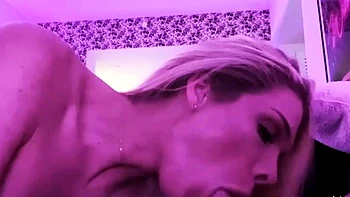 Blonde Big-Boobs Homemade Blowjob Close-Up