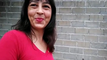 Brazilian Wife Fucks Hairy Pussy Bare on Street