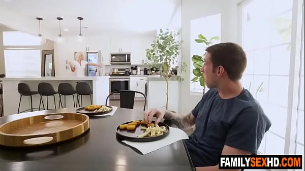 Hot stepmom takes care of stepson's dick when is stepdad working