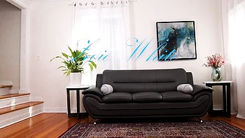 Tattooed Zoie jerks off in white lingerie