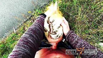 Big Tits German Babe Fucked Outside Public