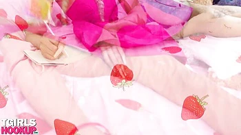 Trans Tgirl Solo Masturbates with Anal Beads