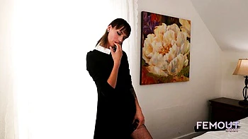 Slim Tgirl Sheridan Dildo Masturbation Solo