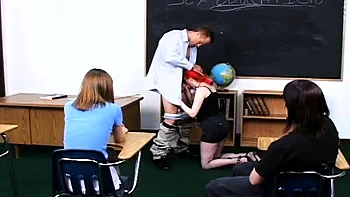 College redhead in stockings fucked doggy style