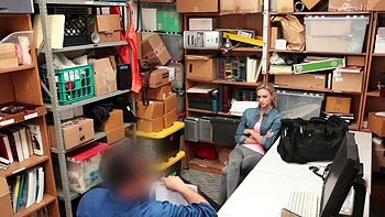 Skinny teen couple Wrex & Emma fuck hot in steamy office