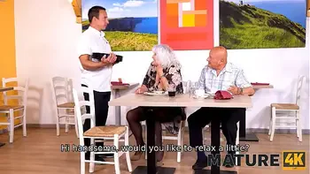 MATURE4K. Guy bonks the voluptuous mature honey in front of her husband