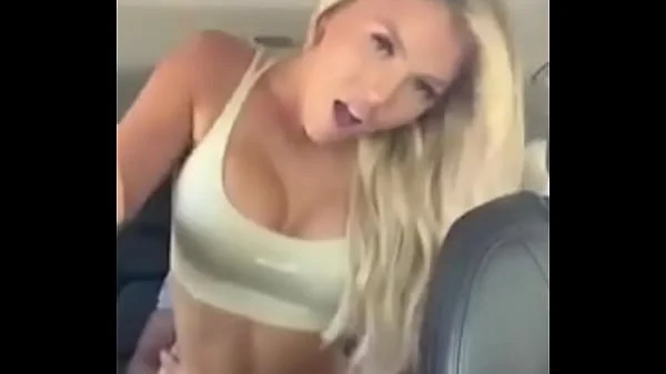 Hot blonde fucking in backseat