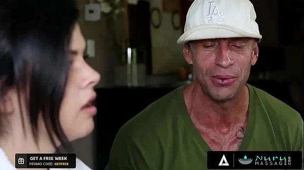 NURU MASSAGE - Busty Keisha Grey Has Her Pussy Stretched By The Delivery Guy And Swallows His Cum