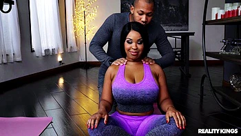 Aryana Stretched by Big Dick Ebony Doggystyle