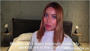 Latina With A Big Butt Fucks Her Boyfriend While Her Parents Are In The Other Room