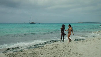 Brunettes Joss & Apolonia in tiny bikinis frolic at the beach