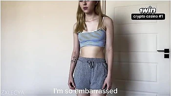 Stepsister Catches Me Jerking Off And Offers To Help Me Cum