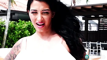Hottie Ricki Raxxx - outdoors trailer - Hairy Coochies