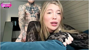 Blonde Beauty In Fishnet Bodystocking Gets Fucked Hard And Facial
